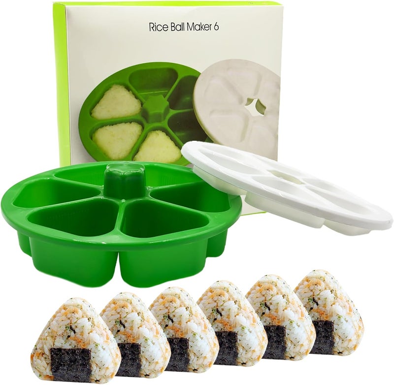 MXYEVL Onigiri Mold Triangle Rice Ball Mold Once Quickly Make 6pcs Triangle Onigiri, Multifunctional Onigiri Mold for Making and Storing Sushi - Image 1